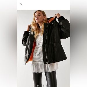 Free People Moxy Trapeze Vegan Jacket